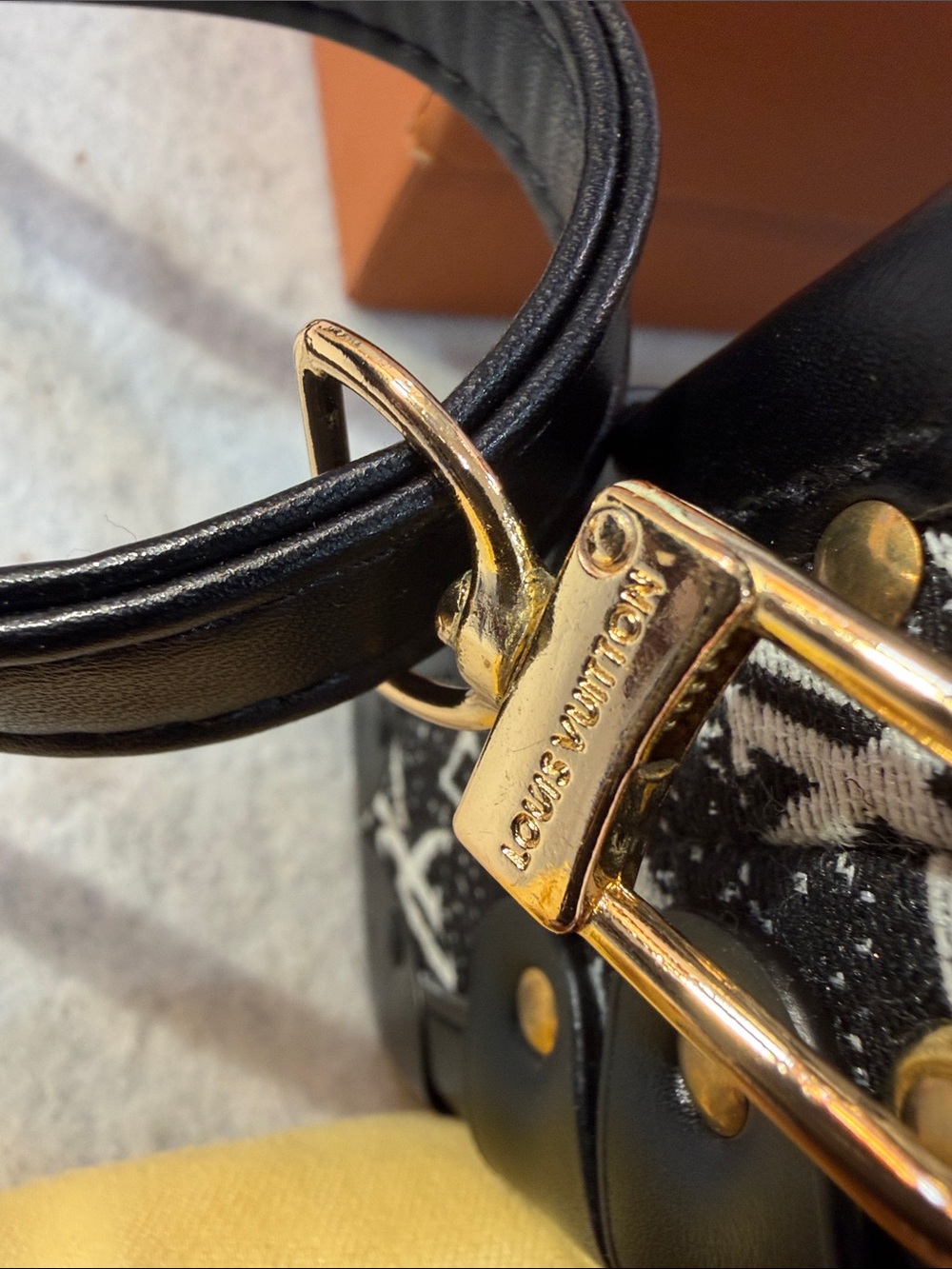 Black Mini Trunk Crossbody with Gold Hardware - Picture 5 of 12